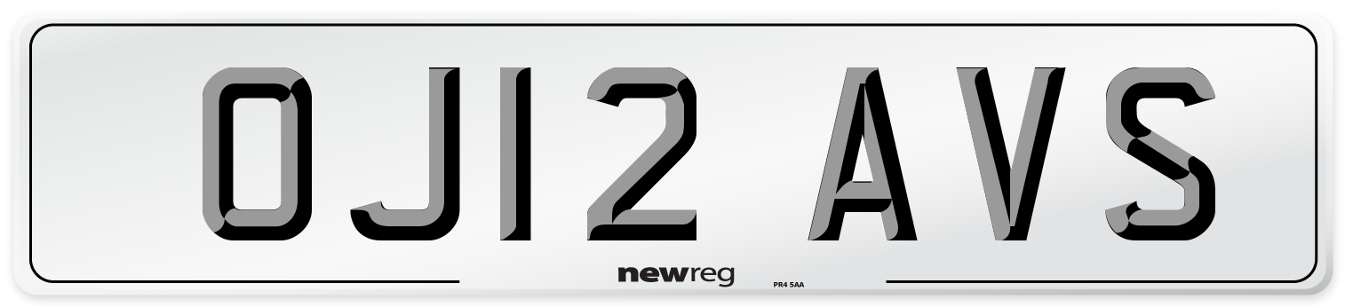 OJ12 AVS Number Plate from New Reg